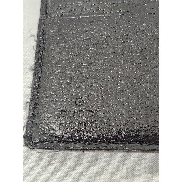 Gucci Vintage Black Leather Trim Canvas Bi Fold Wallet Authentic Unisex READ - Picture 11 of 16